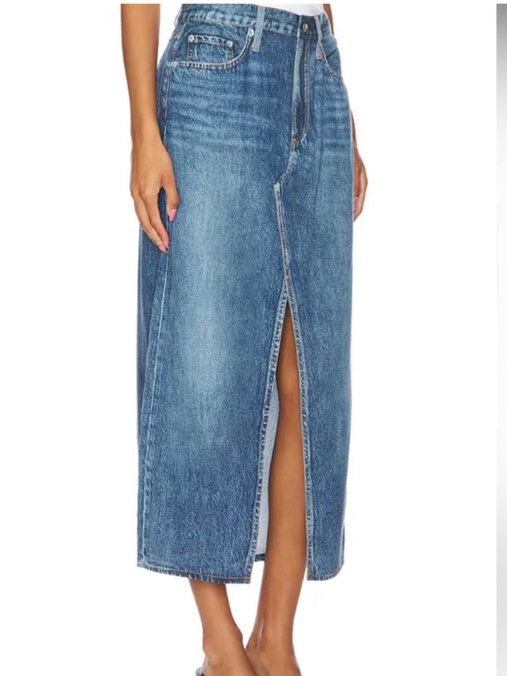 Rag & Bone Liquid Miramar Clara Midi Skirt- Size 26- Like New - Picture 3 of 15